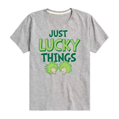 Big Kid Girls Crew Neck Short Sleeve Classic Fit Dr. Seuss Graphic T-Shirt