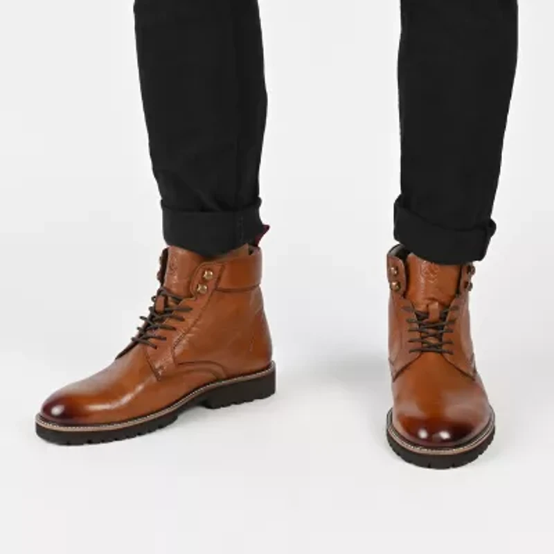 Thomas And Vine Mens Simeon Flat Heel Lace Up Boots
