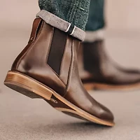 Thomas And Vine Mens Corbin Stacked Heel Chelsea Boots