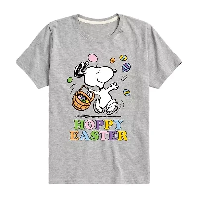 Big Kid Girls Round Neck Short Sleeve Classic Fit Peanuts Graphic T-Shirt