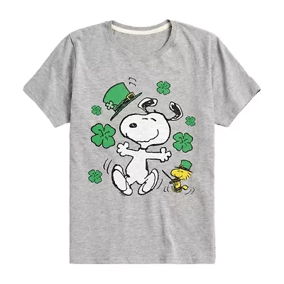 Big Kid Girls Round Neck Short Sleeve Classic Fit Peanuts Graphic T-Shirt