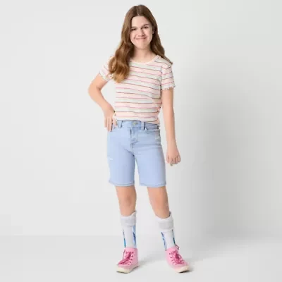 Thereabouts Little & Big Kid Girls Adaptive Easy-on + Easy-off Bermuda Short