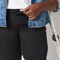 St. John's Bay Secretly Slender Womens Plus Mid Rise Adaptive Hidden Access Opening Straight Leg Jean