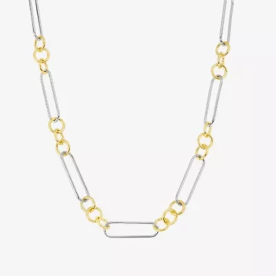 Silver Reflections Womens Pure Silver Over Brass 16 Inch Paperclip Chain Necklace