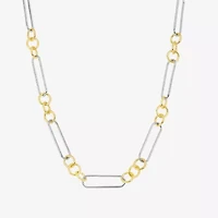 Silver Reflections Womens Pure Silver Over Brass 16 Inch Paperclip Chain Necklace