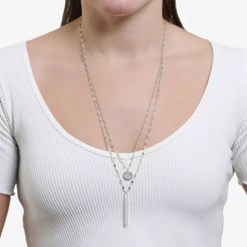 Silver Reflections Womens Pure Silver Over Brass 30 Inch Pendant Necklace