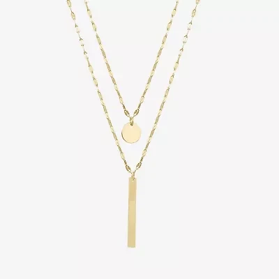 Silver Reflections Womens 14K Gold Over Brass 30 Inch Pendant Necklace