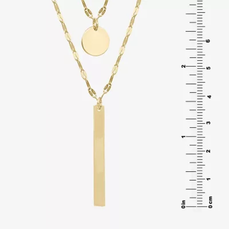Silver Reflections Womens 14K Gold Over Brass 30 Inch Pendant Necklace