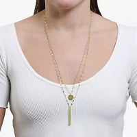 Silver Reflections Womens 14K Gold Over Brass 30 Inch Pendant Necklace