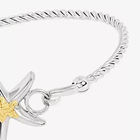 Silver Reflections Starfish Womens Pure Silver Over Brass Bangle Bracelet