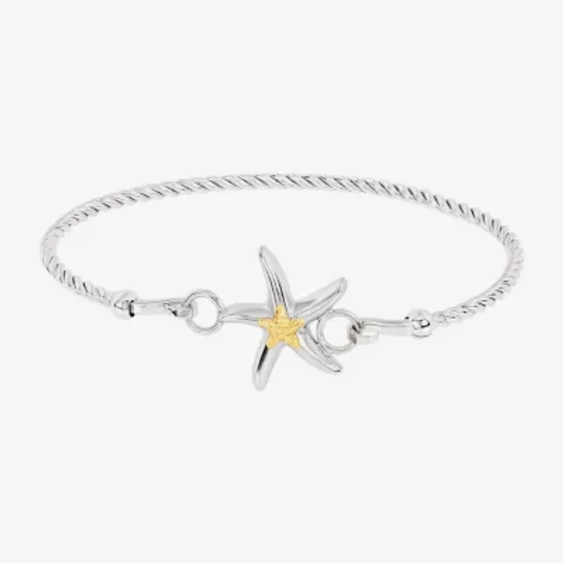 Silver Reflections Starfish Womens Pure Silver Over Brass Bangle Bracelet