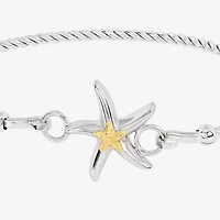 Silver Reflections Starfish Womens Pure Silver Over Brass Bangle Bracelet