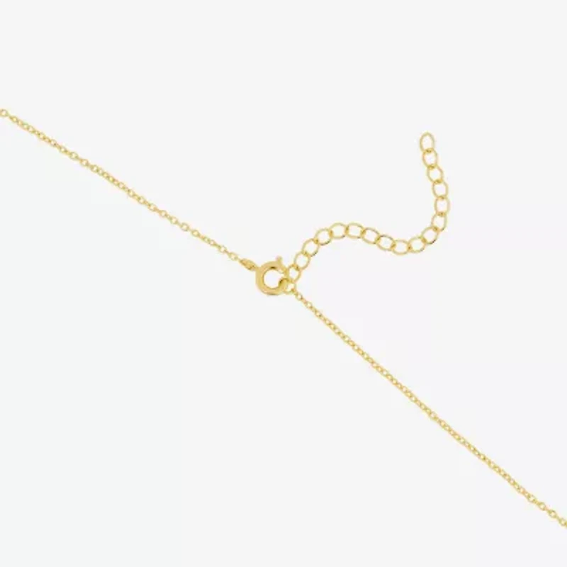 Silver Reflections Womens Cubic Zirconia 14K Gold Over Brass Cross 16 Inch Pendant Necklace