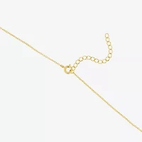 Silver Reflections Womens Cubic Zirconia 14K Gold Over Brass Cross 16 Inch Pendant Necklace