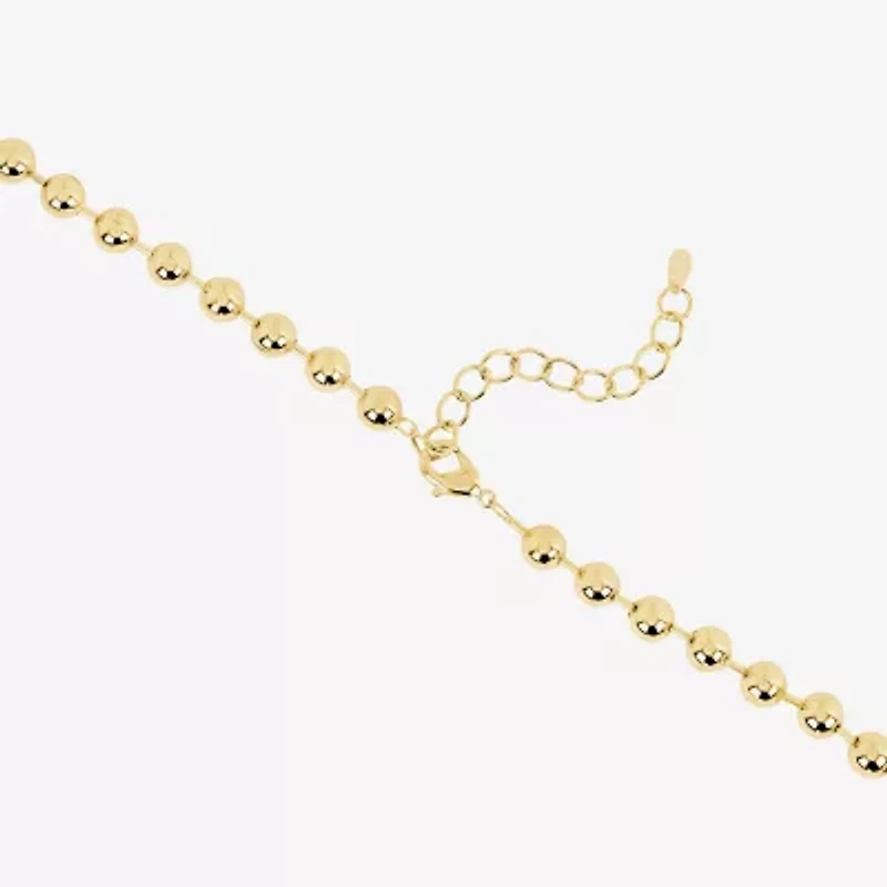 Silver Reflections Womens 14K Gold Over Brass 16 Inch Collar Necklace