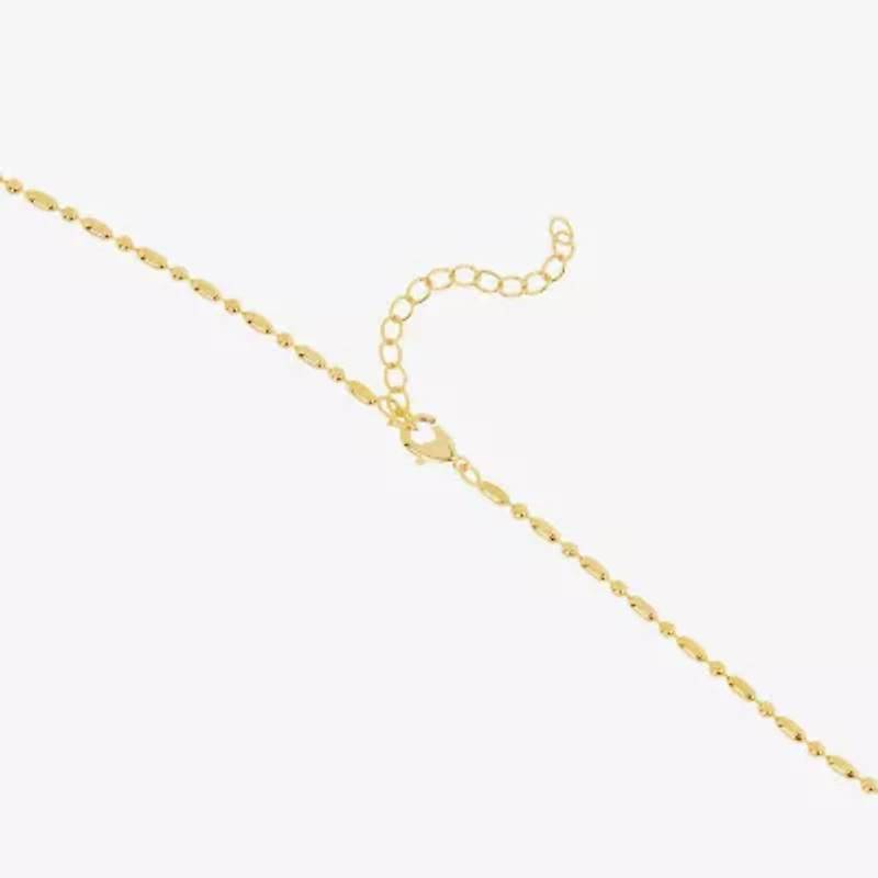 Silver Reflections Womens 14K Gold Over Brass 16 Inch Bead Chain Necklace