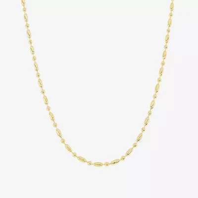 Silver Reflections Womens 14K Gold Over Brass 16 Inch Bead Chain Necklace