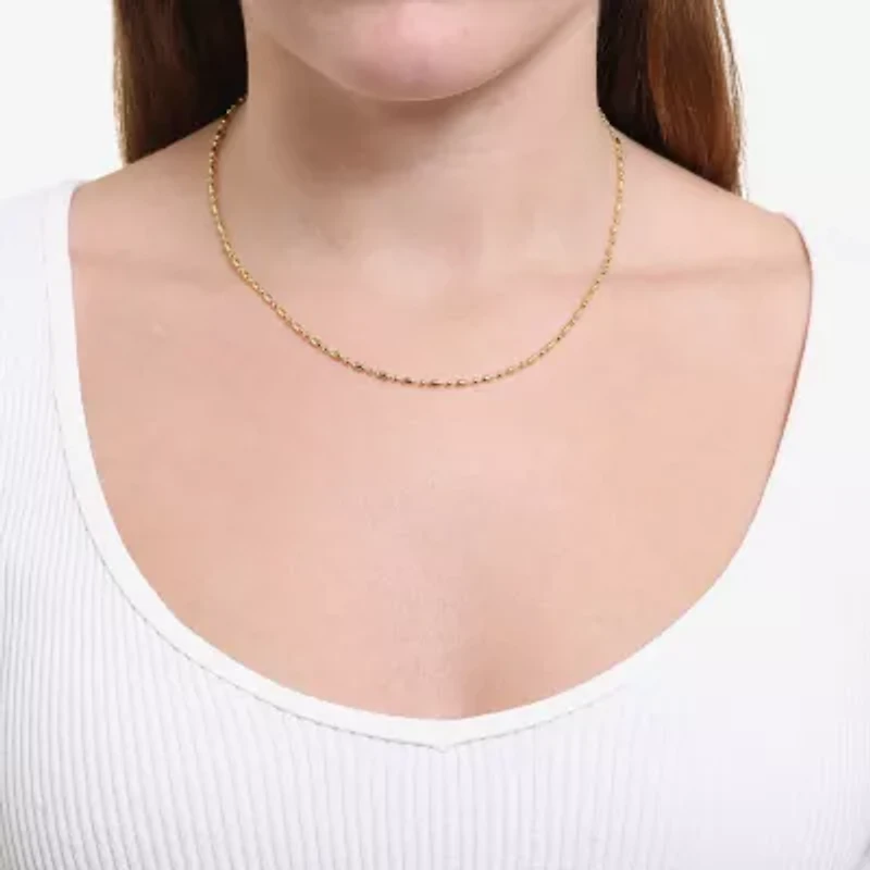 Silver Reflections Womens 14K Gold Over Brass 16 Inch Bead Chain Necklace