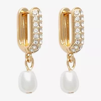 Mixit Womens Simulated Pearl Hypoallergenic Drop Earrings