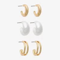 Mixit Womens Simulated Pearl Hypoallergenic Pair Earring Set