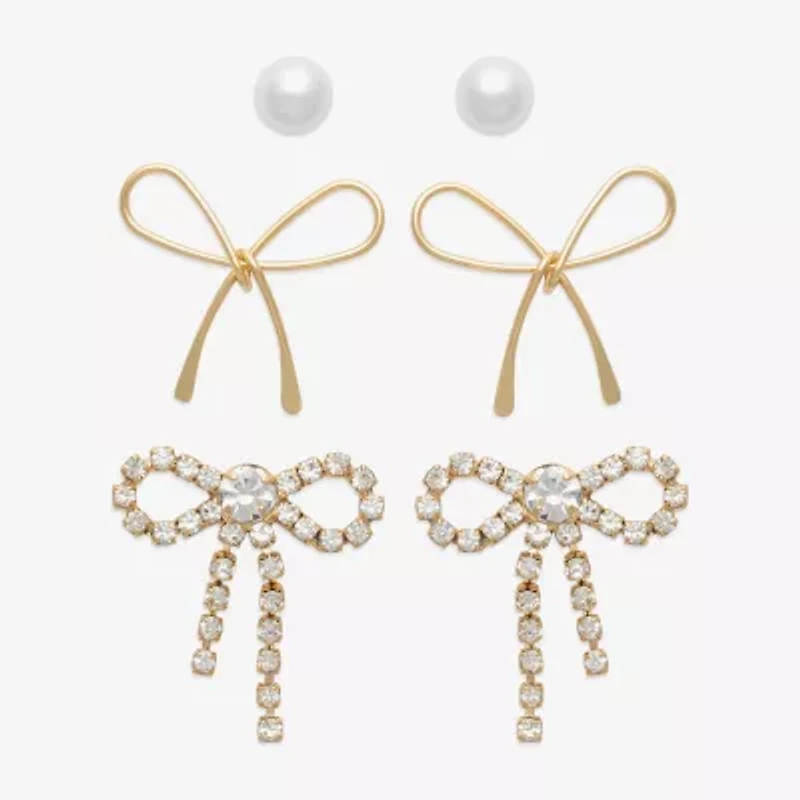 Mixit Womens Simulated Pearl Hypoallergenic Pair Earring Set