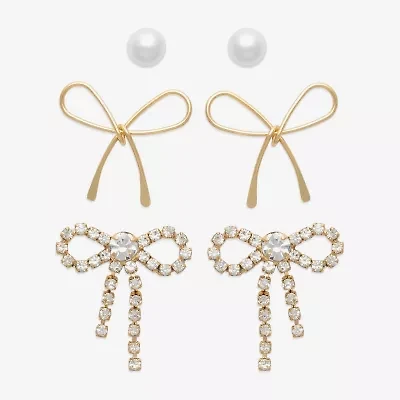 Mixit Womens Simulated Pearl Hypoallergenic Pair Earring Set