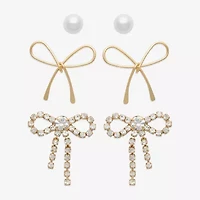 Mixit Womens Simulated Pearl Hypoallergenic Pair Earring Set