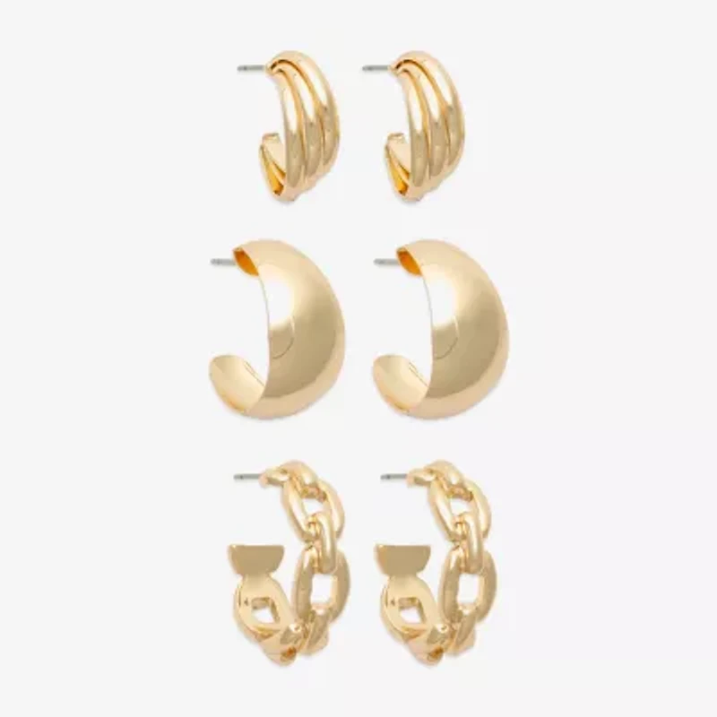 Mixit Womens Hypoallergenic 3 Pair Earring Set