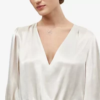 Limited Quantities! "Mom" Womens 1/10 CT. T.W. Natural White Diamond 10K Gold Sterling Silver Heart 18 Inch Pendant Necklace