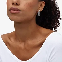 Limited Quantities! Womens Dyed White Cultured Freshwater Pearl Sterling Silver Paperclip Drop Earrings