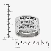 Limited Quantities! Dream; Explore; Discover Womens Sterling Silver Ring Set