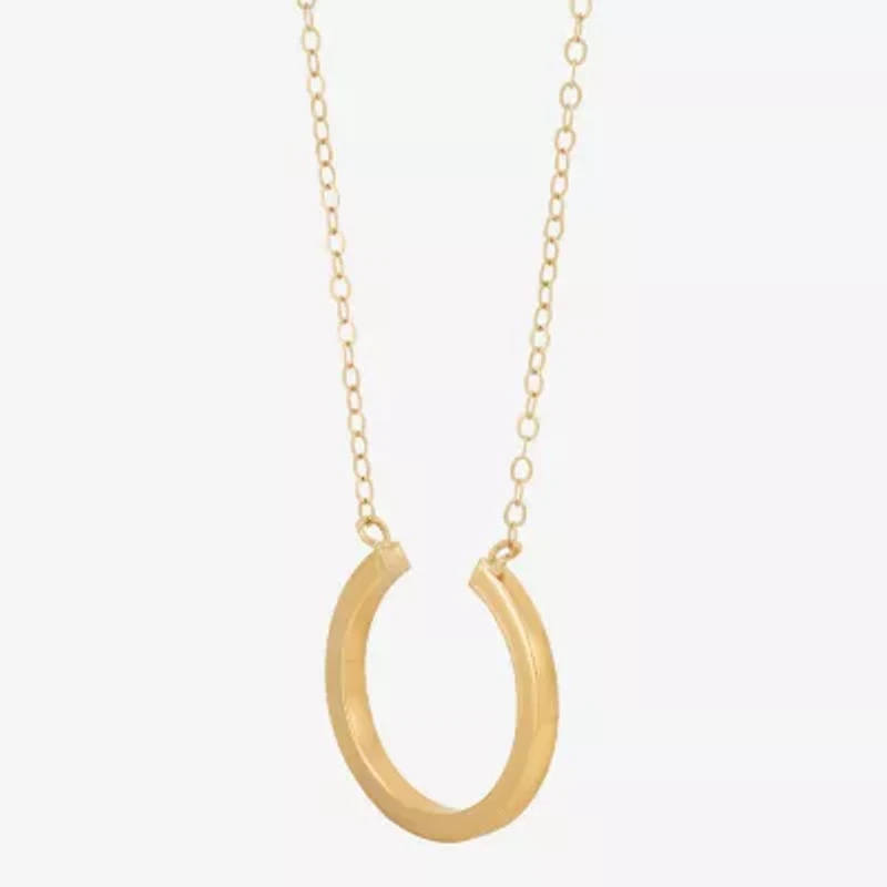 Limited Quantites! Horseshoe Womens 10K Gold 18 Inch Pendant Necklace