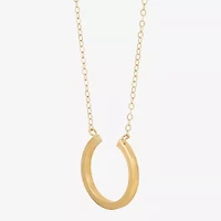 Limited Quantites! Horseshoe Womens 10K Gold 18 Inch Pendant Necklace