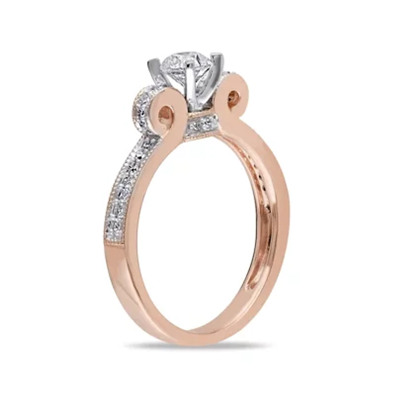 1/2 CT.T.W. Natural Diamond 14K Rose Gold Engagement Ring