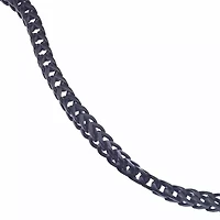Mens Black IP Stainless Steel Square Wheat Link Bracelet
