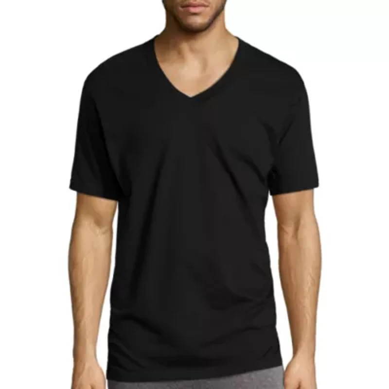 Stafford Heavyweight Mens 3 Pack Short Sleeve V Neck T-Shirt