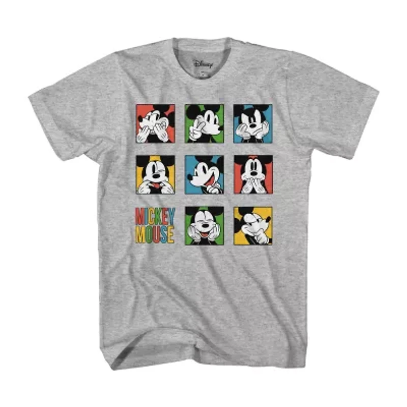 Disney Collection Little & Big Kid Boys Crew Neck Short Sleeve Regular Fit Mickey and Friends Mouse Graphic T-Shirt