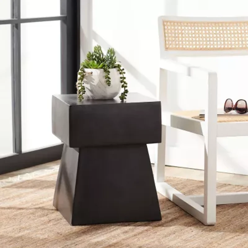 Zen Patio Side Tables Weather Resistant Cement Side Table