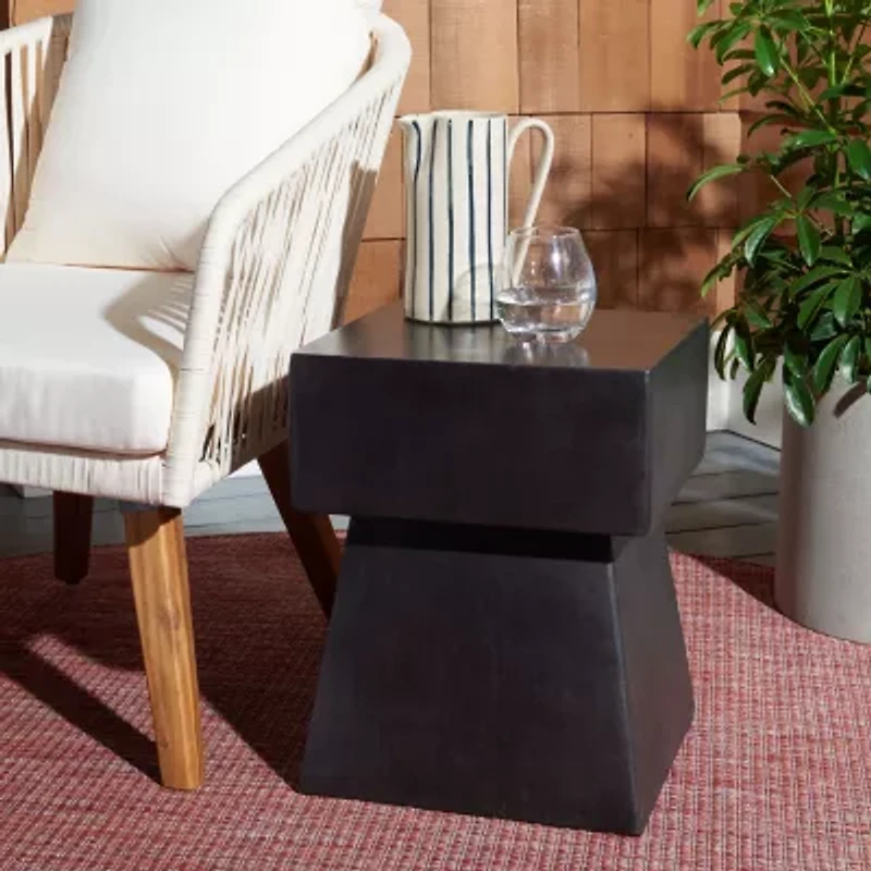 Zen Patio Side Tables Weather Resistant Cement Side Table