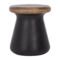 Button Patio Side Tables Weather Resistant Cement Side Table