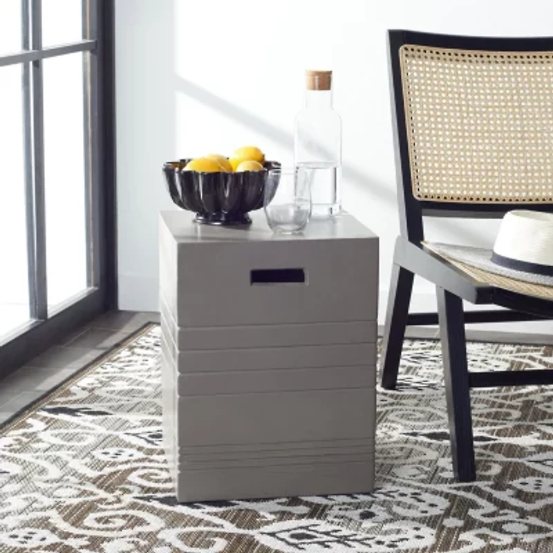 Safavieh Deidara Weather Resistant Cement Side Table