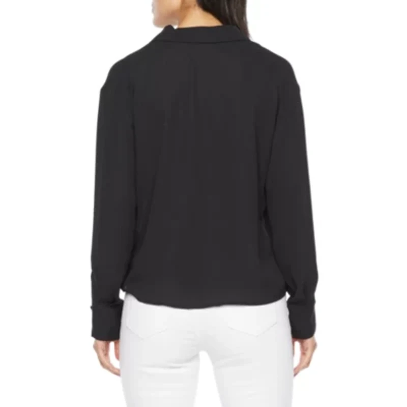 Worthington Womens Tall Cuffed Long Sleeve Regular Fit Button-Down Shirt