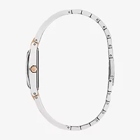 Bulova Modern Gemini Womens Diamond Accent Silver Tone Stainless Steel Bangle Watch 98p216
