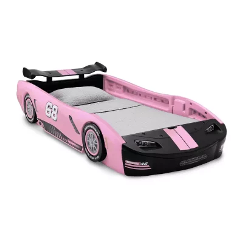 Turbo Race Car Kids Twin Bed in Pink