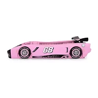 Turbo Race Car Kids Twin Bed in Pink