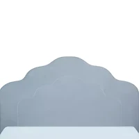 Upholstered Platform Twin Toddler Bed in Velvety Sea Breeze
