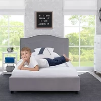 Upholstered Platform Twin Toddler Bed in Gray