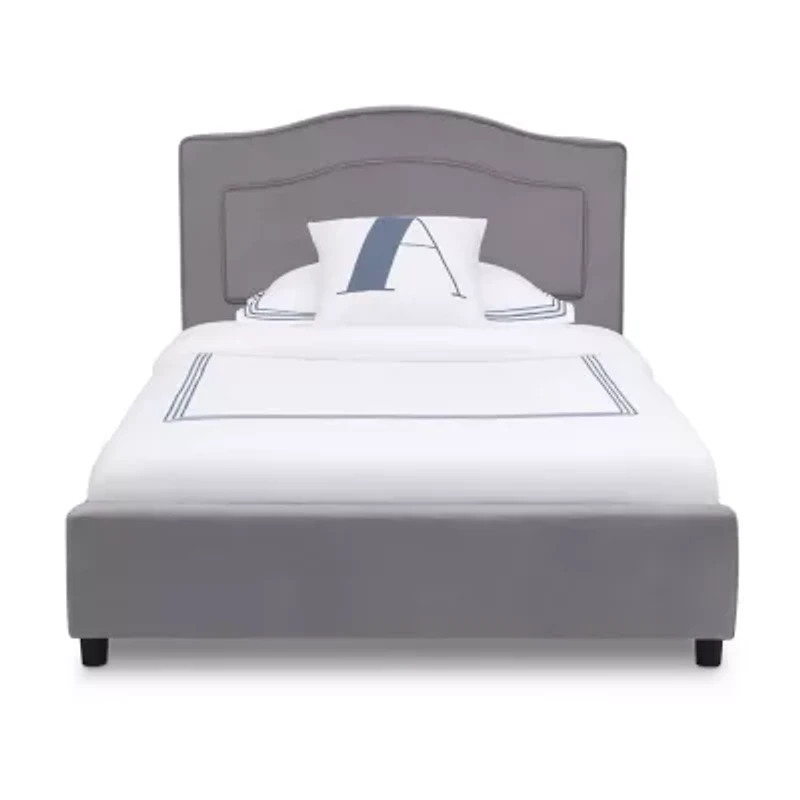 Upholstered Platform Twin Toddler Bed in Gray