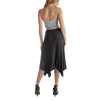 24seven Comfort Apparel Womens Mid Rise Midi A-Line Skirt