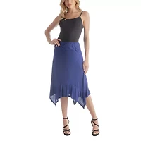 24seven Comfort Apparel Womens Mid Rise Midi A-Line Skirt